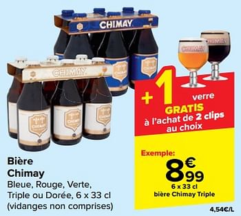 Promotions Bière chimay triple - Chimay - Valide de 10/01/2024 à 22/01/2024 chez Carrefour