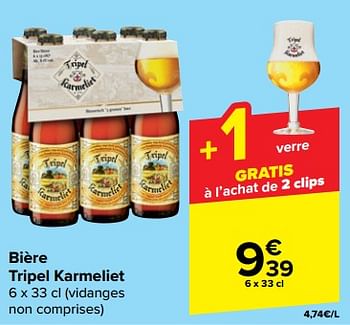 Promotions Bière tripel karmeliet - TRipel Karmeliet - Valide de 10/01/2024 à 22/01/2024 chez Carrefour