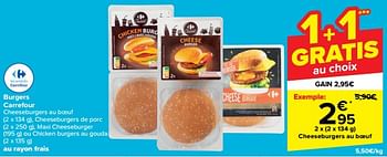Promotions Cheeseburgers au boeuf - Produit maison - Carrefour  - Valide de 10/01/2024 à 22/01/2024 chez Carrefour