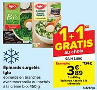 Épinards en branches à la crème CARREFOUR