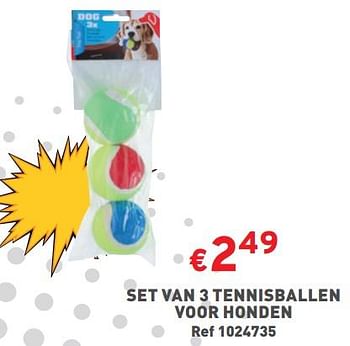 Promoties Set van 3 tennisballen voor honden - Huismerk - Trafic  - Geldig van 10/01/2024 tot 31/01/2024 bij Trafic