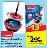 Recharge Spin and clean VILEDA : la recharge à Prix Carrefour