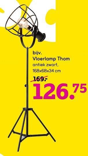 Promoties Vloerlamp thom - Huismerk - Leen Bakker - Geldig van 03/01/2024 tot 31/01/2024 bij Leen Bakker