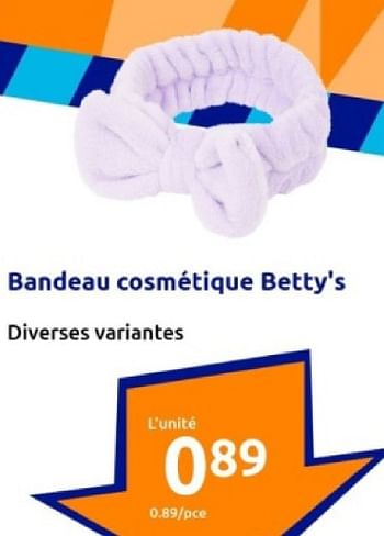 Promotions Bandeau cosmétique betty`s - Betty's - Valide de 10/01/2024 à 16/01/2024 chez Action