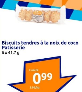 Promotions Biscuits tendres à la noix de coco patisserie - Patisserie - Valide de 10/01/2024 à 16/01/2024 chez Action