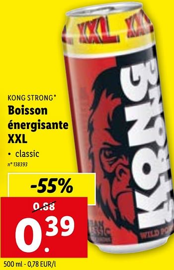 Promotions Boisson énergisante xxl - Kong Strong - Valide de 17/01/2024 à 23/01/2024 chez Lidl