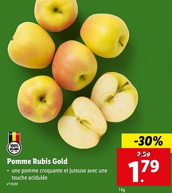 Promotions Pomme rubis gold - Produit maison - Lidl - Valide de 17/01/2024 à 23/01/2024 chez Lidl