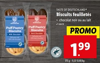 Promotions Biscuits feuilletés - Taste of Deutschland - Valide de 17/01/2024 à 23/01/2024 chez Lidl