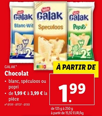 Promotions Chocolat - Galak - Valide de 17/01/2024 à 23/01/2024 chez Lidl