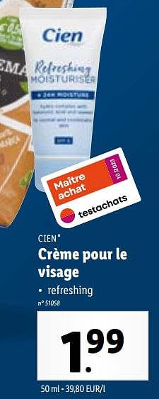 Promotions Crème pour le visage - Cien - Valide de 17/01/2024 à 23/01/2024 chez Lidl