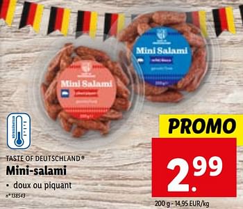 Promotions Mini-salami - Taste of Deutschland - Valide de 17/01/2024 à 23/01/2024 chez Lidl