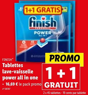 Promotions Tablettes lave-vaisselle power all in one - Finish - Valide de 17/01/2024 à 23/01/2024 chez Lidl