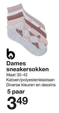 Promoties Dames sneakersokken - Huismerk - Zeeman  - Geldig van 13/01/2024 tot 19/01/2024 bij Zeeman