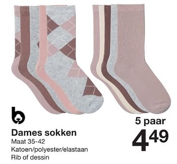 Promoties Dames sokken - Huismerk - Zeeman  - Geldig van 13/01/2024 tot 19/01/2024 bij Zeeman