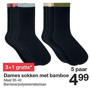 Promoties Dames sokken met bamboe - Huismerk - Zeeman  - Geldig van 13/01/2024 tot 19/01/2024 bij Zeeman