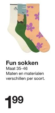 Promoties Fun sokken - Huismerk - Zeeman  - Geldig van 13/01/2024 tot 19/01/2024 bij Zeeman