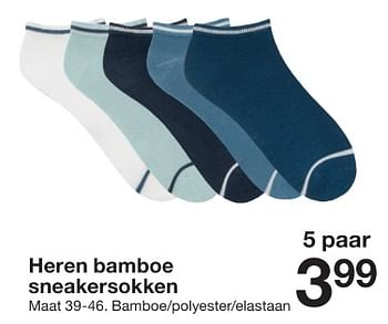 Promoties Heren bamboe sneakersokken - Huismerk - Zeeman  - Geldig van 13/01/2024 tot 19/01/2024 bij Zeeman