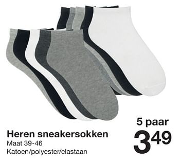 Promotions Heren sneakersokken - Produit maison - Zeeman  - Valide de 13/01/2024 à 19/01/2024 chez Zeeman