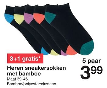 Promoties Heren sneakersokken met bamboe - Huismerk - Zeeman  - Geldig van 13/01/2024 tot 19/01/2024 bij Zeeman