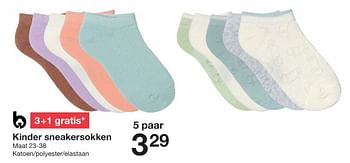 Promoties Kinder sneakersokken - Huismerk - Zeeman  - Geldig van 13/01/2024 tot 19/01/2024 bij Zeeman