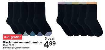 Promoties Kinder sokken met bamboe - Huismerk - Zeeman  - Geldig van 13/01/2024 tot 19/01/2024 bij Zeeman