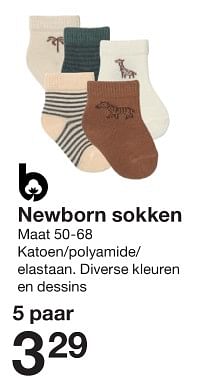 Promoties Newborn sokken - Huismerk - Zeeman  - Geldig van 13/01/2024 tot 19/01/2024 bij Zeeman