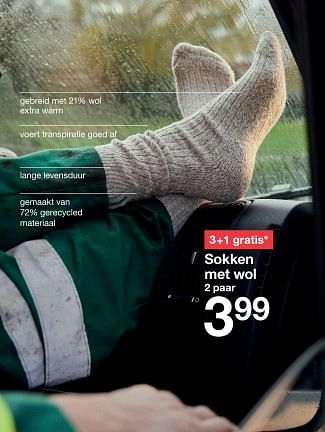 Promoties Sokken met wol - Huismerk - Zeeman  - Geldig van 13/01/2024 tot 19/01/2024 bij Zeeman