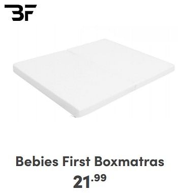 Promoties Bebies first boxmatras - bebiesfirst - Geldig van 14/01/2024 tot 20/01/2024 bij Baby & Tiener Megastore