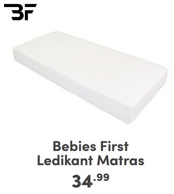 Promoties Bebies first ledikant matras - bebiesfirst - Geldig van 14/01/2024 tot 20/01/2024 bij Baby & Tiener Megastore