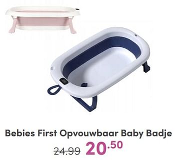 Promoties Bebies first opvouwbaar baby badje - bebiesfirst - Geldig van 14/01/2024 tot 20/01/2024 bij Baby & Tiener Megastore
