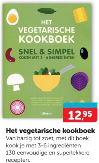 Promoties Het vegetarische kookboek - Huismerk - Boekenvoordeel - Geldig van 13/01/2024 tot 21/01/2024 bij BoekenVoordeel