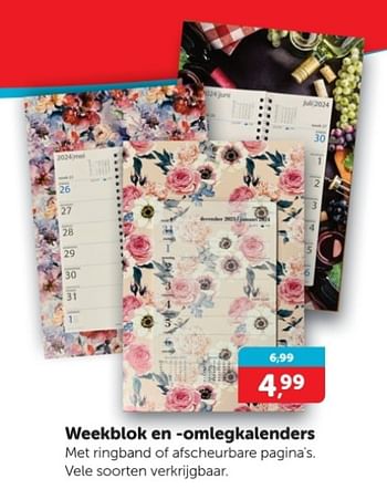 Promoties Weekblok en -omlegkalenders - Huismerk - Boekenvoordeel - Geldig van 13/01/2024 tot 21/01/2024 bij BoekenVoordeel