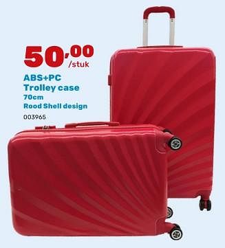 Promoties Abs+pc trolley case rood shell design - Huismerk - Happyland - Geldig van 08/01/2024 tot 17/02/2024 bij Happyland