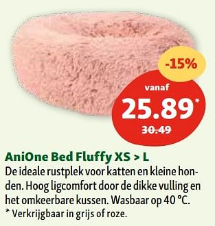 Promoties Anione bed fluffy xs > l - Anione - Geldig van 17/01/2024 tot 22/01/2024 bij Maxi Zoo