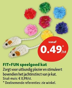 Promoties Fit+fun speelgoed kat - Fit + Fun - Geldig van 17/01/2024 tot 22/01/2024 bij Maxi Zoo