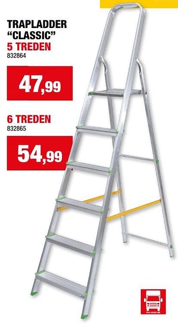 Promoties Trapladder classic 5 treden - Huismerk - Hubo  - Geldig van 17/01/2024 tot 28/01/2024 bij Hubo