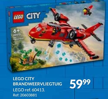 Promoties Lego city brandweervliegtuig 60413 - Lego - Geldig van 15/01/2024 tot 04/02/2024 bij Fun