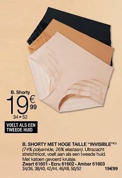 Shorty met hoge taille invisible