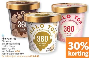 Promoties Chocolate chip cookie dough - Halo Top - Geldig van 15/01/2024 tot 21/01/2024 bij Albert Heijn