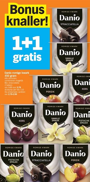 Promoties Danio romige kwark stracciatella - Danone - Geldig van 15/01/2024 tot 21/01/2024 bij Albert Heijn