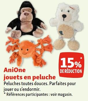Promotions Anione jouets en peluche 15% de réduction - Anione - Valide de 17/01/2024 à 22/01/2024 chez Maxi Zoo