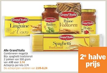 Promoties Spaghetti tradizionali - Grand Italia - Geldig van 15/01/2024 tot 21/01/2024 bij Albert Heijn