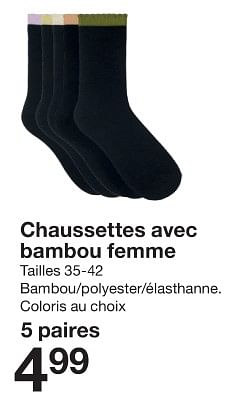 Promotions Chaussettes avec bambou femme - Produit maison - Zeeman  - Valide de 13/01/2024 à 19/01/2024 chez Zeeman