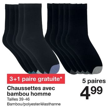 Promotions Chaussettes avec bambou homme - Produit maison - Zeeman  - Valide de 13/01/2024 à 19/01/2024 chez Zeeman