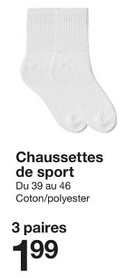 Promotions Chaussettes de sport - Produit maison - Zeeman  - Valide de 13/01/2024 à 19/01/2024 chez Zeeman