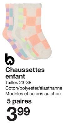 Promotions Chaussettes enfant - Produit maison - Zeeman  - Valide de 13/01/2024 à 19/01/2024 chez Zeeman