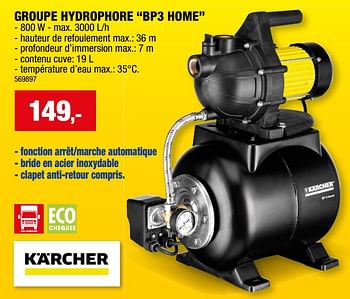 Promotions Kärcher groupe hydrophore bp3 home - Kärcher - Valide de 17/01/2024 à 28/01/2024 chez Hubo