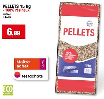 Promotions Pellets 100% résineux - Produit maison - Hubo  - Valide de 17/01/2024 à 28/01/2024 chez Hubo