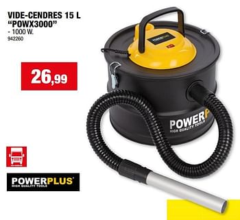 Promotions Powerplus vide-cendres 15 l powx3000 - Powerplus - Valide de 17/01/2024 à 28/01/2024 chez Hubo