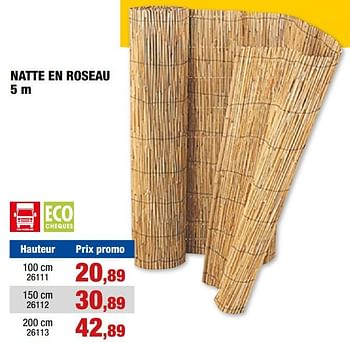 Promotions Natte en roseau - Produit maison - Hubo  - Valide de 17/01/2024 à 28/01/2024 chez Hubo